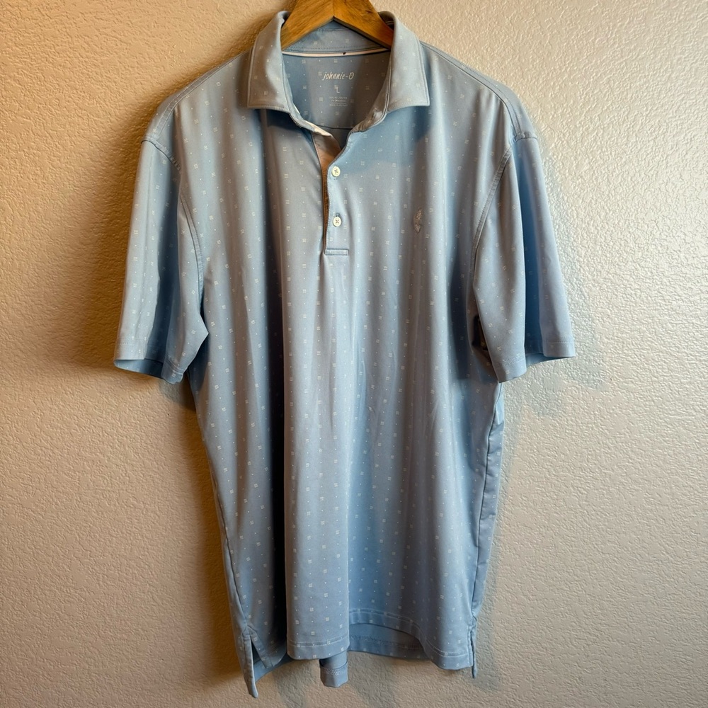 Men’s Johnnie-O Light Blue Short Sleeve Polo Shirt Size Large